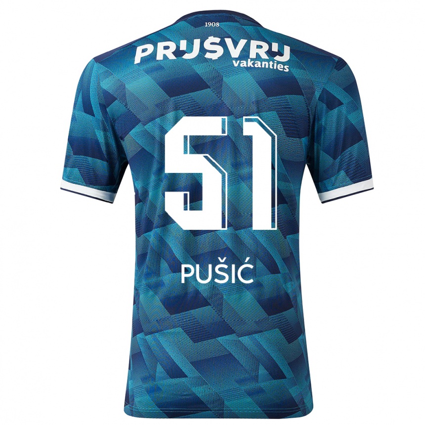 Kids Football Noah Pušić #51 Blue Away Jersey 2023/24 T-Shirt