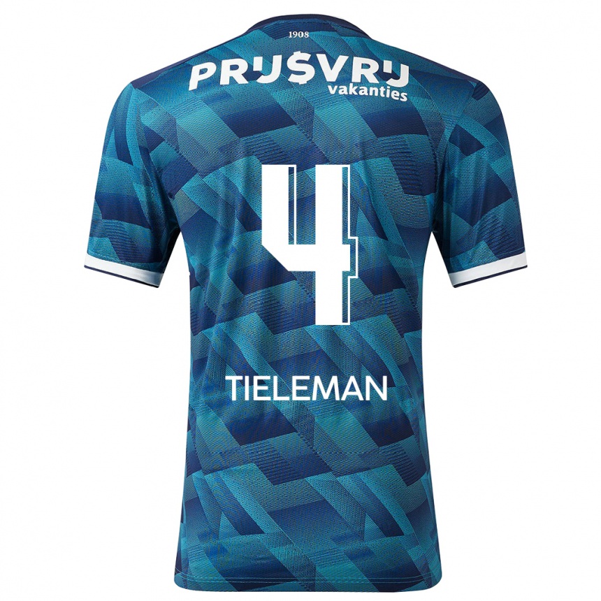 Kids Football Jerry Tieleman #4 Blue Away Jersey 2023/24 T-Shirt