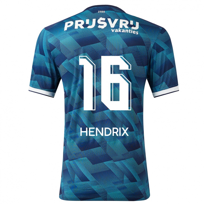 Kids Football Jorrit Hendrix #16 Blue Away Jersey 2023/24 T-Shirt