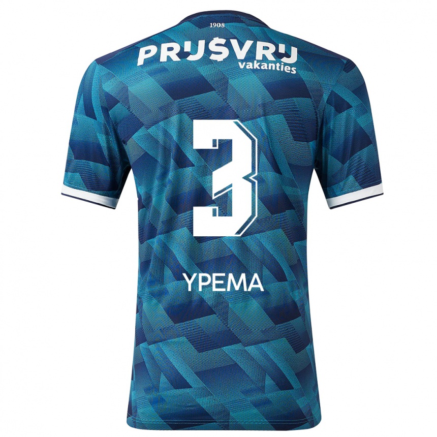 Kids Football Danique Ypema #3 Blue Away Jersey 2023/24 T-Shirt