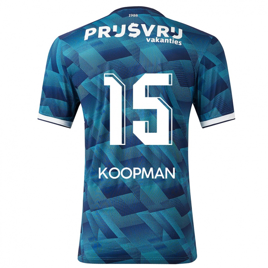 Kids Football Sanne Koopman #15 Blue Away Jersey 2023/24 T-Shirt