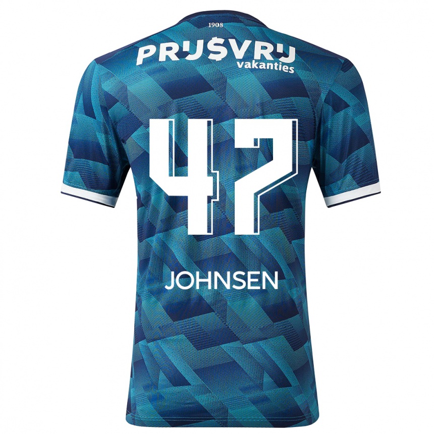 Kids Football Mikael Torset Johnsen #47 Blue Away Jersey 2023/24 T-Shirt