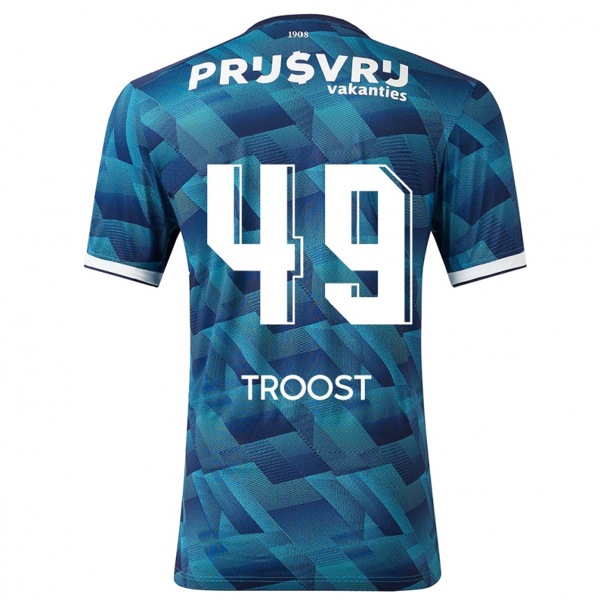 Kids Football Tein Troost #49 Blue Away Jersey 2023/24 T-Shirt