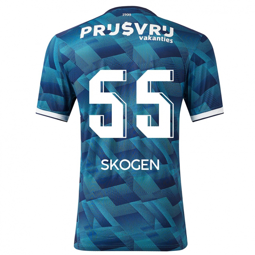 Kids Football Sondre Skogen #55 Blue Away Jersey 2023/24 T-Shirt