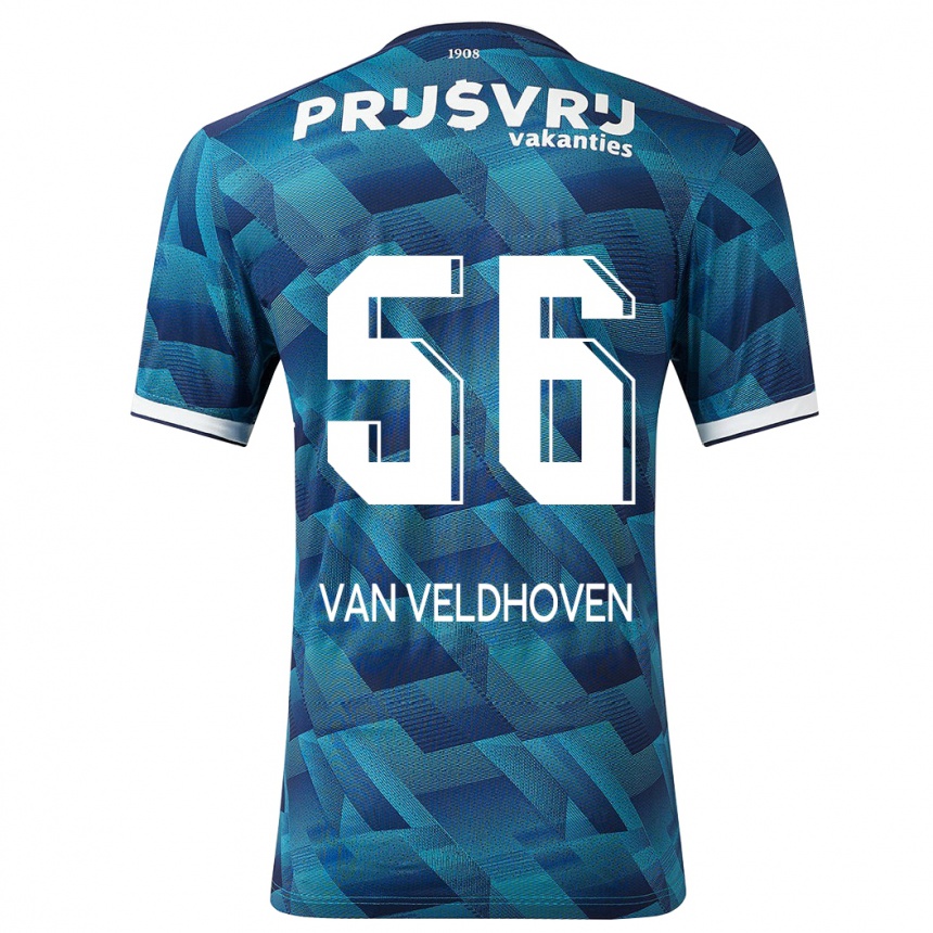 Kids Football Kars Van Veldhoven #56 Blue Away Jersey 2023/24 T-Shirt