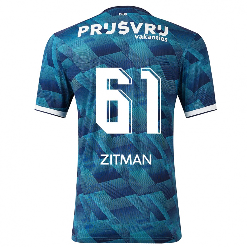 Kids Football Sven Zitman #61 Blue Away Jersey 2023/24 T-Shirt