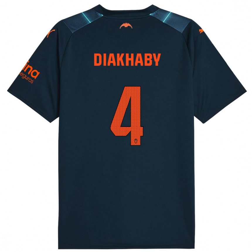 Kids Football Mouctar Diakhaby #4 Marine Blue Away Jersey 2023/24 T-Shirt