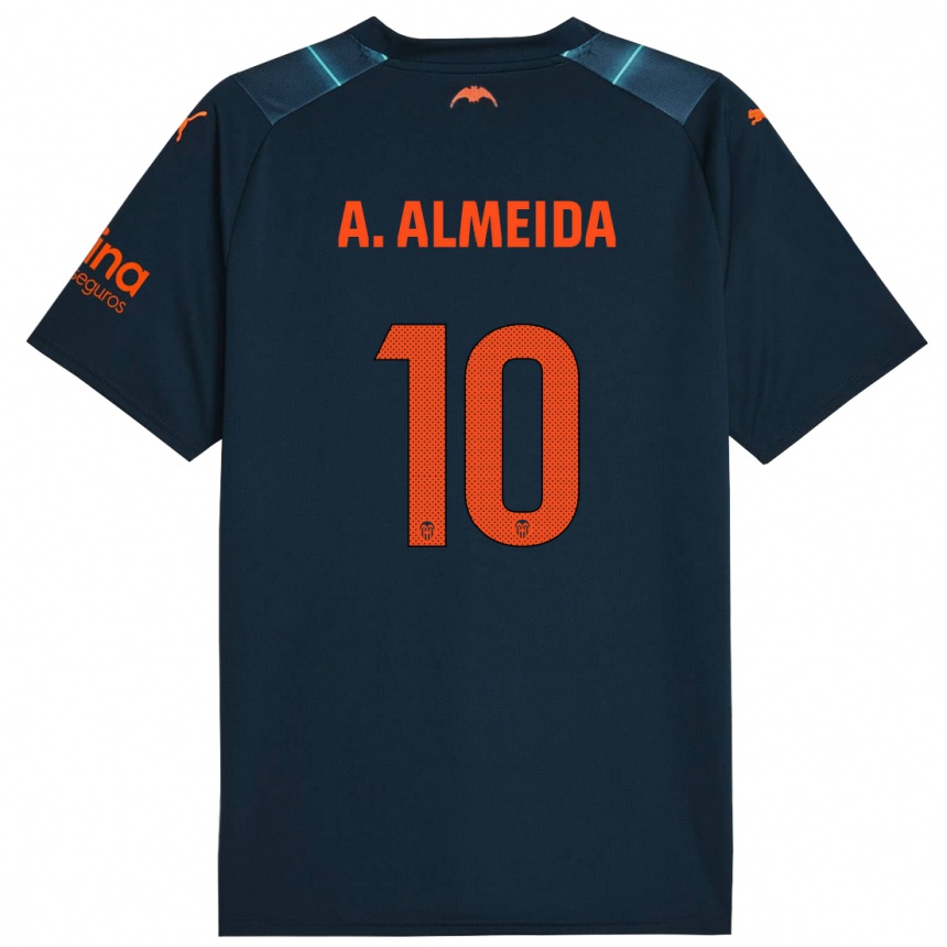 Kids Football André Almeida #10 Marine Blue Away Jersey 2023/24 T-Shirt