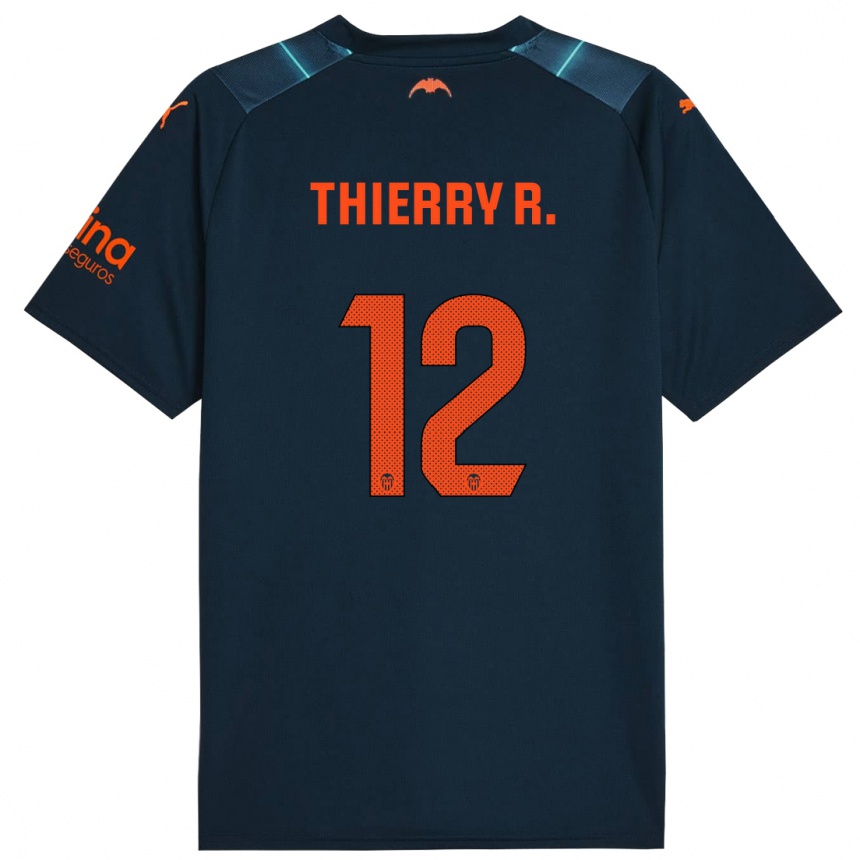 Kids Football Thierry Correia #12 Marine Blue Away Jersey 2023/24 T-Shirt