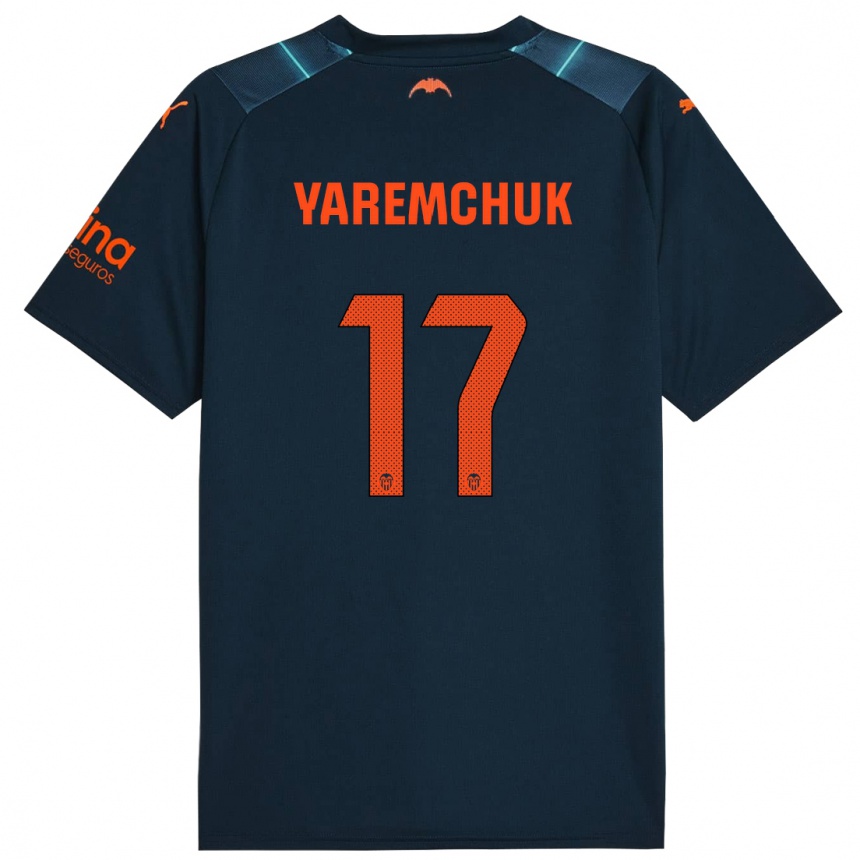 Kids Football Roman Yaremchuk #17 Marine Blue Away Jersey 2023/24 T-Shirt