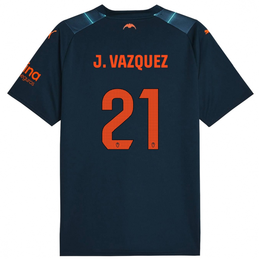 Kids Football Jesús Vázquez #21 Marine Blue Away Jersey 2023/24 T-Shirt