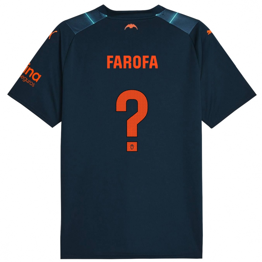 Kids Football Rodrigo Farofa #0 Marine Blue Away Jersey 2023/24 T-Shirt