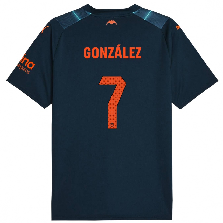 Kids Football Hugo González #7 Marine Blue Away Jersey 2023/24 T-Shirt