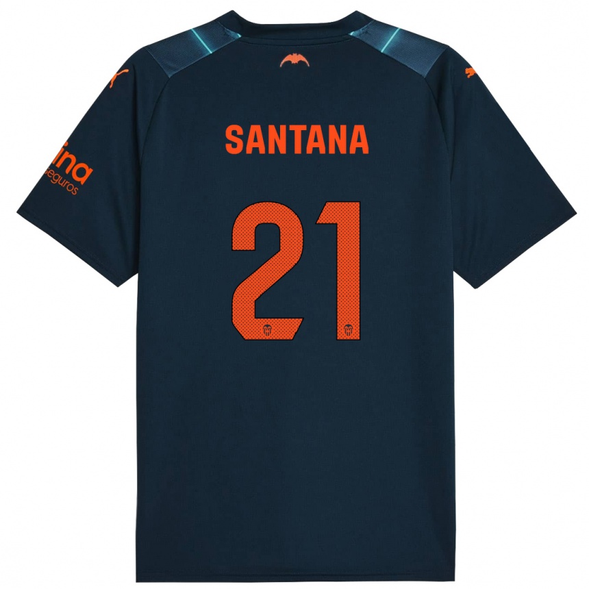 Kids Football Ismael Santana #21 Marine Blue Away Jersey 2023/24 T-Shirt