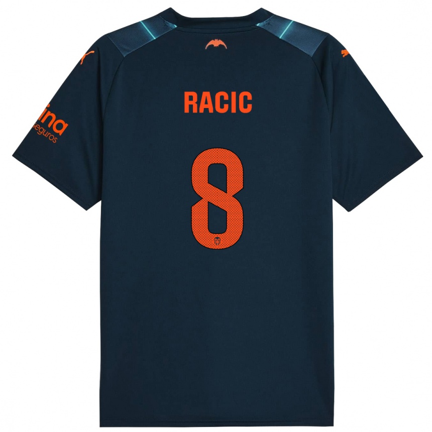 Kids Football Uros Racic #8 Marine Blue Away Jersey 2023/24 T-Shirt