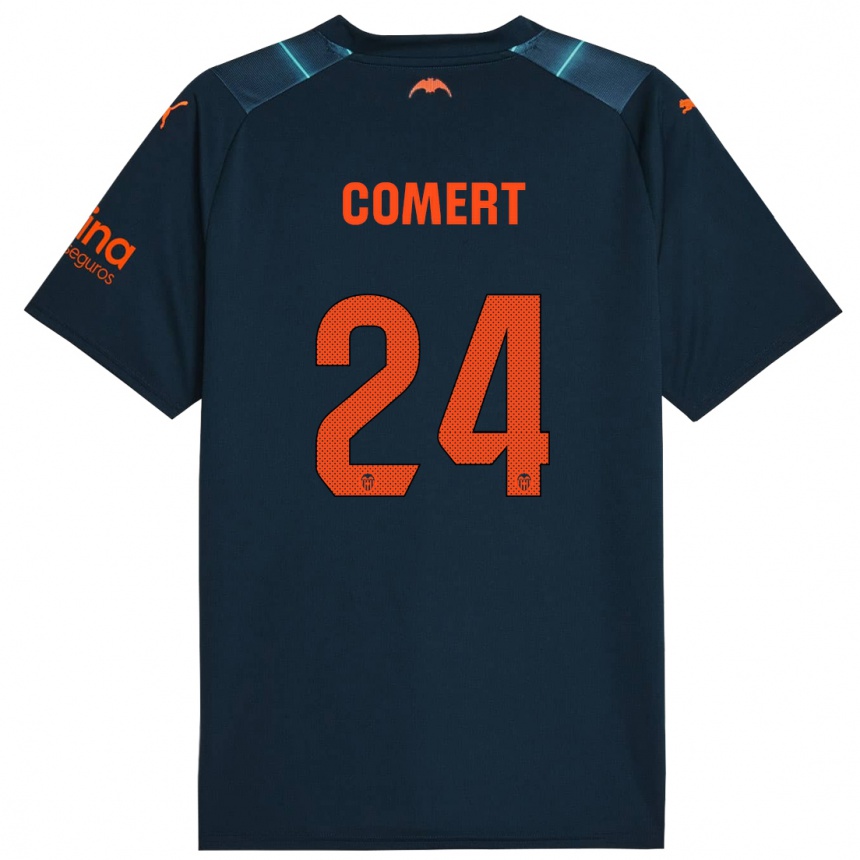 Kids Football Eray Comert #24 Marine Blue Away Jersey 2023/24 T-Shirt