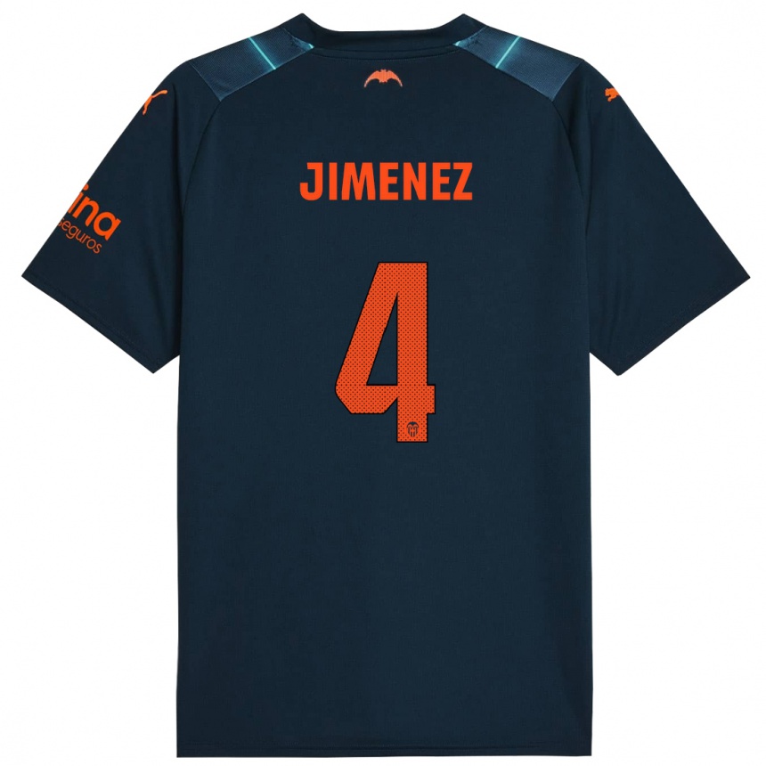 Kids Football Maria Jimenez #4 Marine Blue Away Jersey 2023/24 T-Shirt