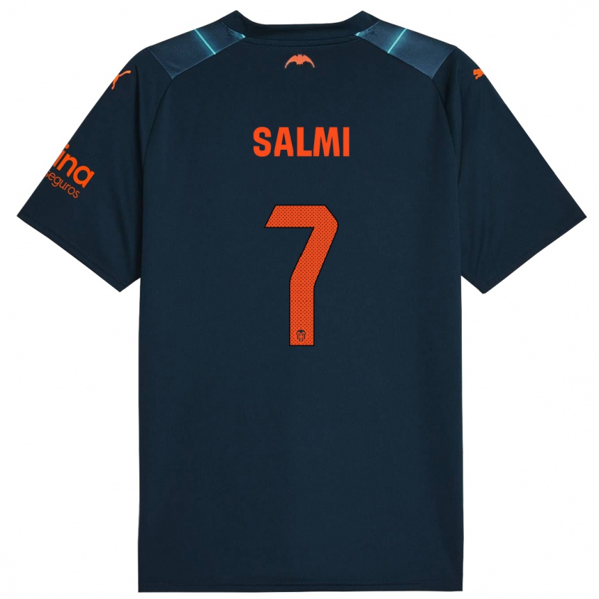 Kids Football Iina Salmi #7 Marine Blue Away Jersey 2023/24 T-Shirt