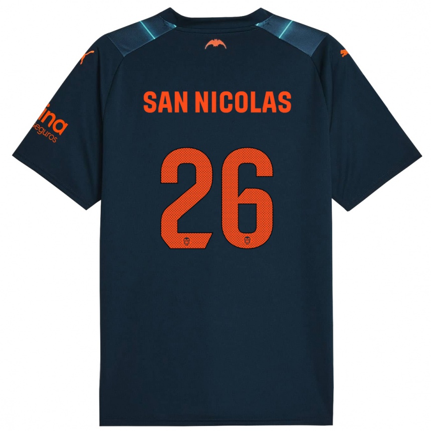 Kids Football Olga San Nicolas #26 Marine Blue Away Jersey 2023/24 T-Shirt