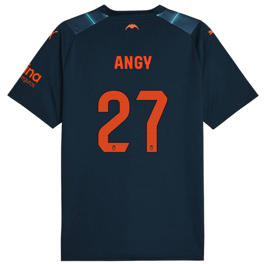 Kids Football Angy #27 Marine Blue Away Jersey 2023/24 T-Shirt