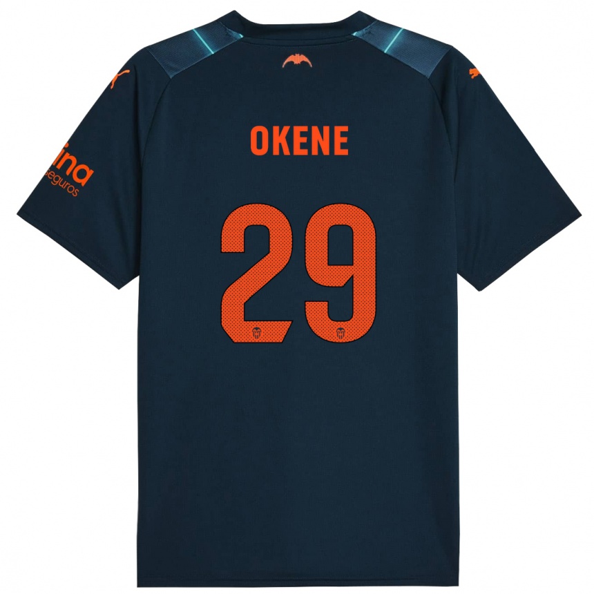 Kids Football Andrea Okene #29 Marine Blue Away Jersey 2023/24 T-Shirt