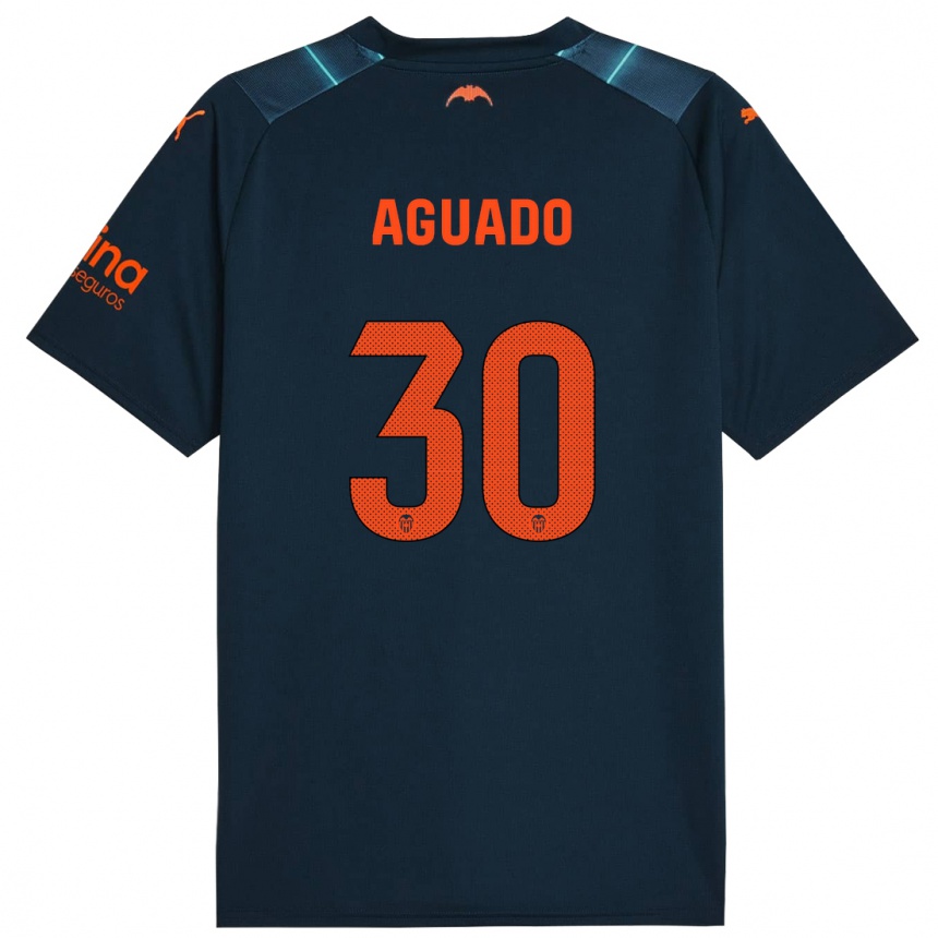 Kids Football Julia Aguado #30 Marine Blue Away Jersey 2023/24 T-Shirt