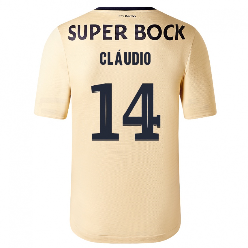 Kids Football Cláudio Ramos #14 Beige-Golden Away Jersey 2023/24 T-Shirt