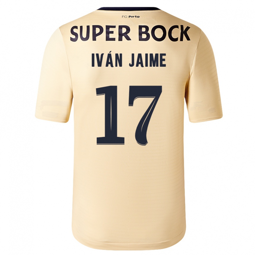 Kids Football Iván Jaime #17 Beige-Golden Away Jersey 2023/24 T-Shirt