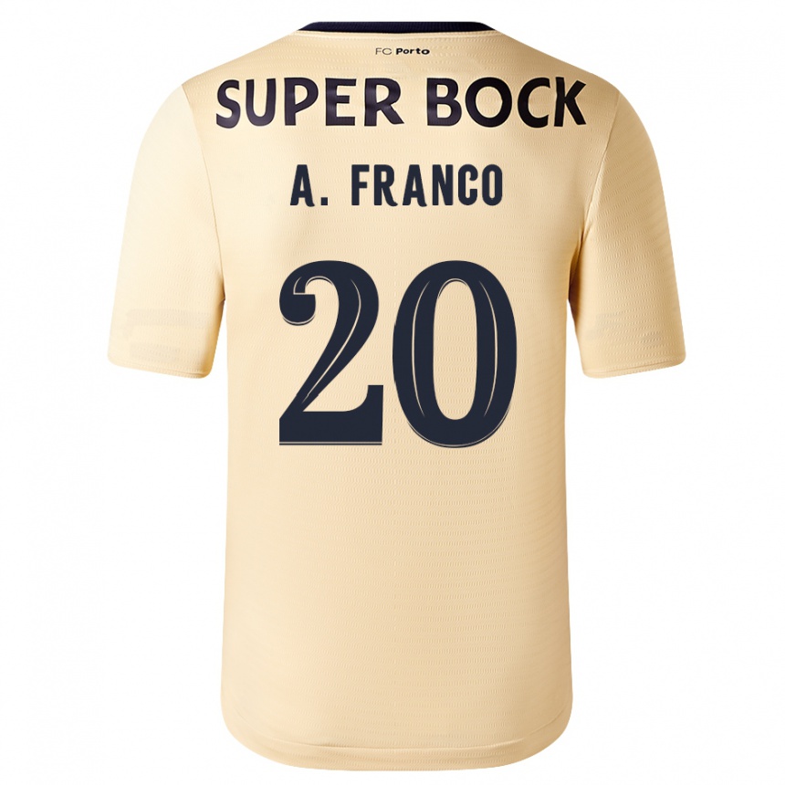 Kids Football André Franco #20 Beige-Golden Away Jersey 2023/24 T-Shirt