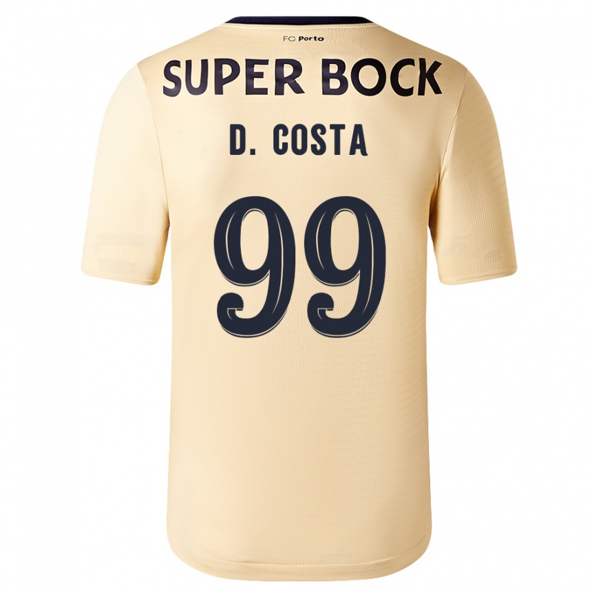 Kids Football Diogo Costa #99 Beige-Golden Away Jersey 2023/24 T-Shirt