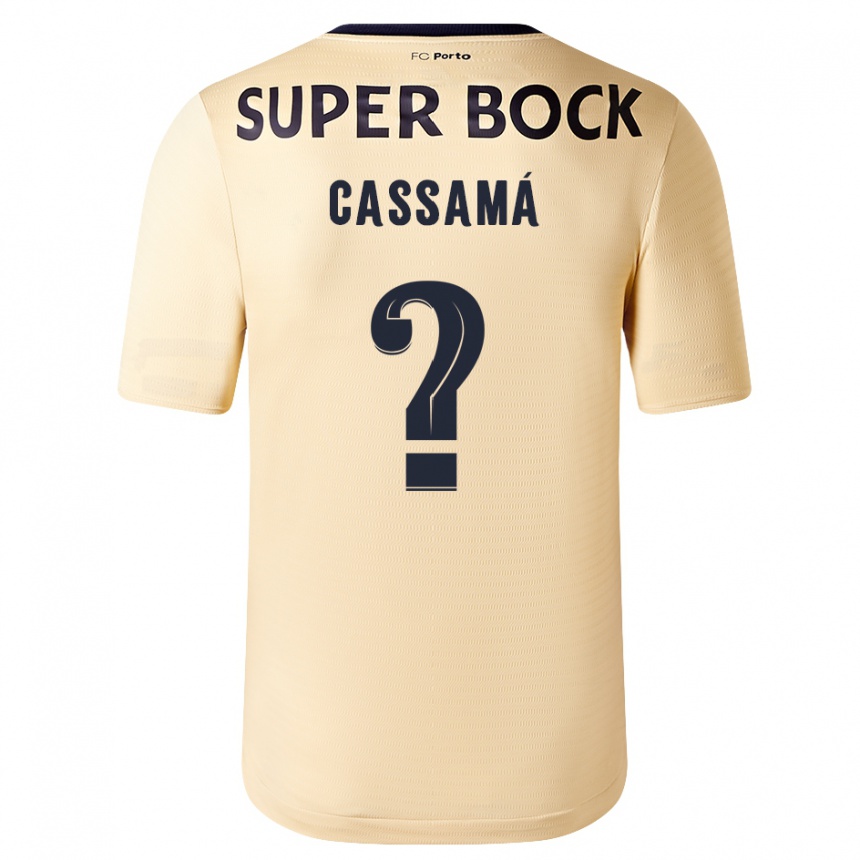 Kids Football Adramane Cassamá #0 Beige-Golden Away Jersey 2023/24 T-Shirt