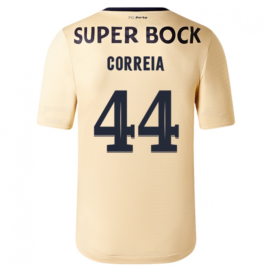 Kids Football Romain Correia #44 Beige-Golden Away Jersey 2023/24 T-Shirt