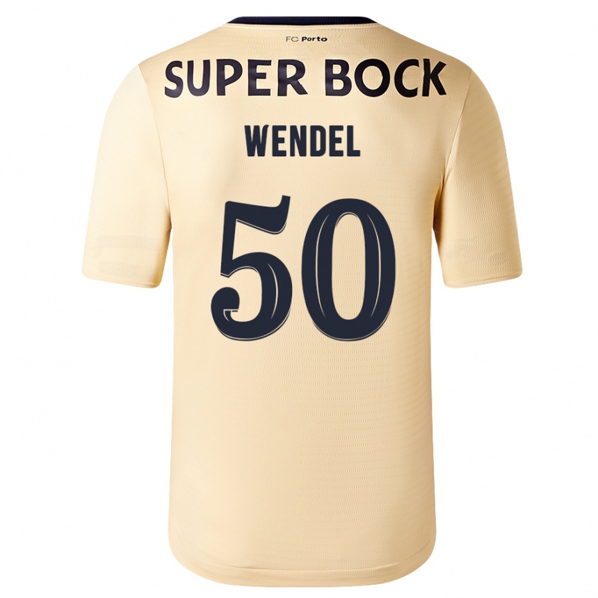 Kids Football Wendel #50 Beige-Golden Away Jersey 2023/24 T-Shirt