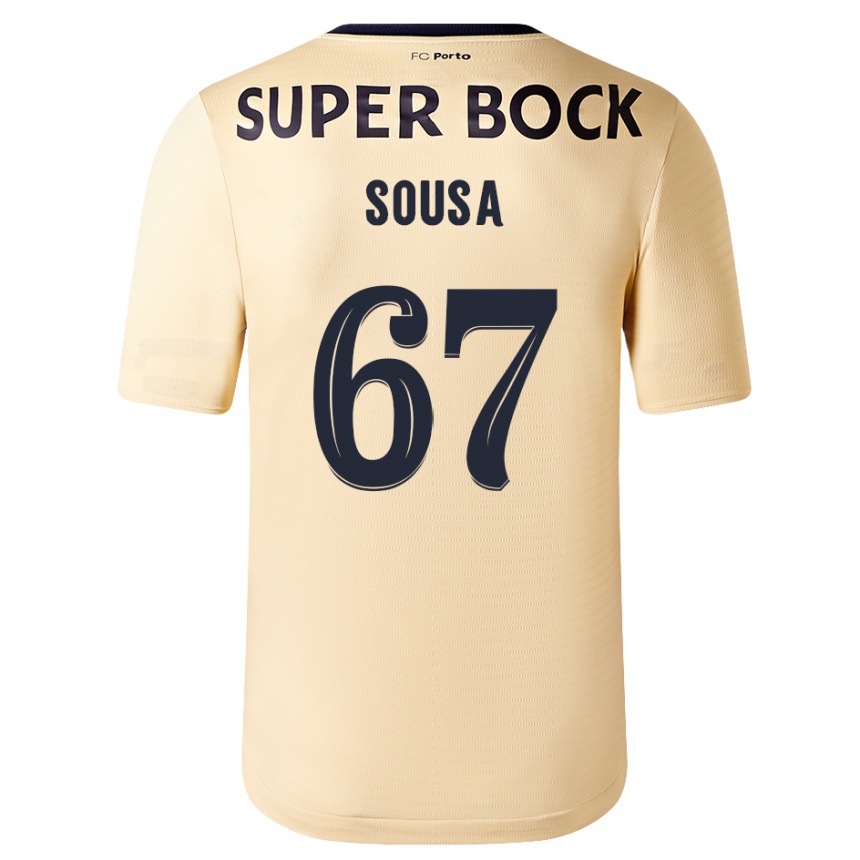 Kids Football Vasco Sousa #67 Beige-Golden Away Jersey 2023/24 T-Shirt