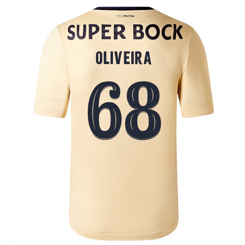 Kids Football André Oliveira #68 Beige-Golden Away Jersey 2023/24 T-Shirt