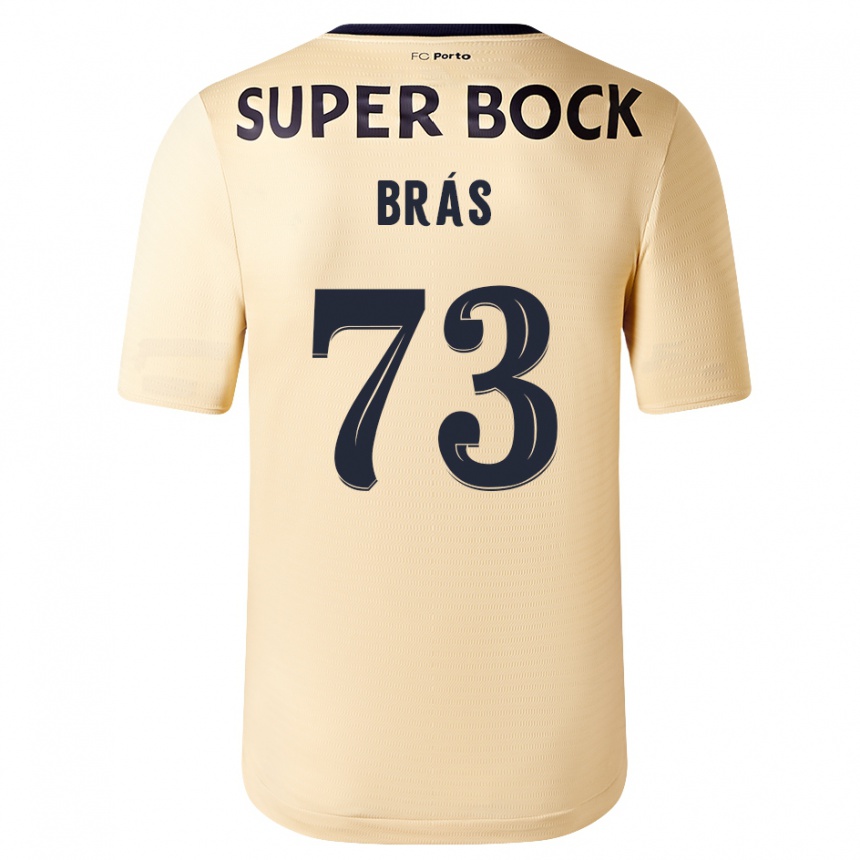 Kids Football Gabriel Brás #73 Beige-Golden Away Jersey 2023/24 T-Shirt