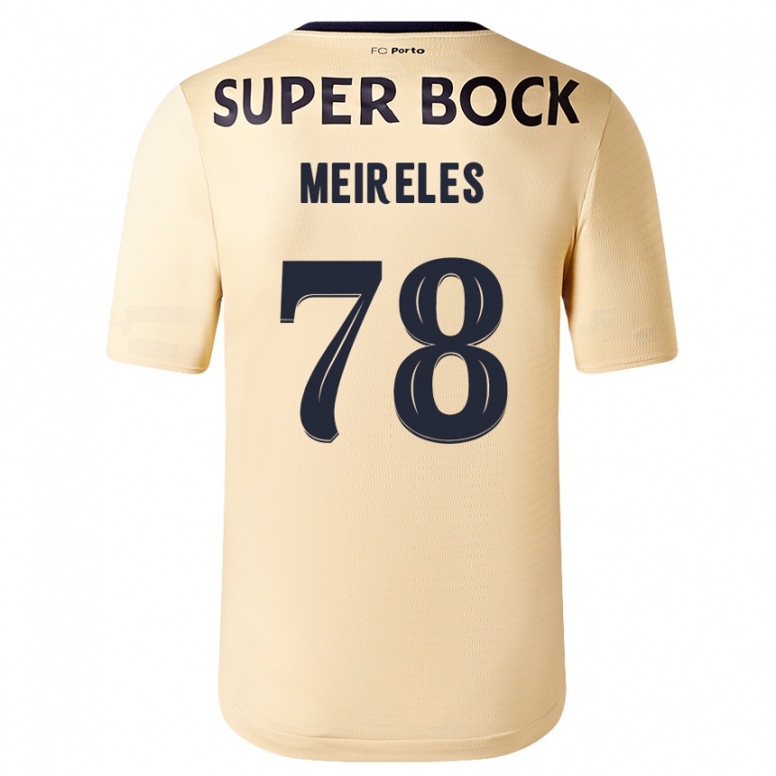 Kids Football Jorge Meireles #78 Beige-Golden Away Jersey 2023/24 T-Shirt