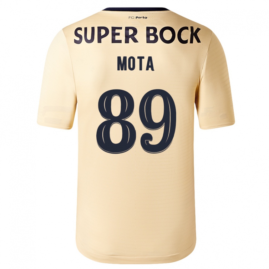 Kids Football Luís Mota #89 Beige-Golden Away Jersey 2023/24 T-Shirt