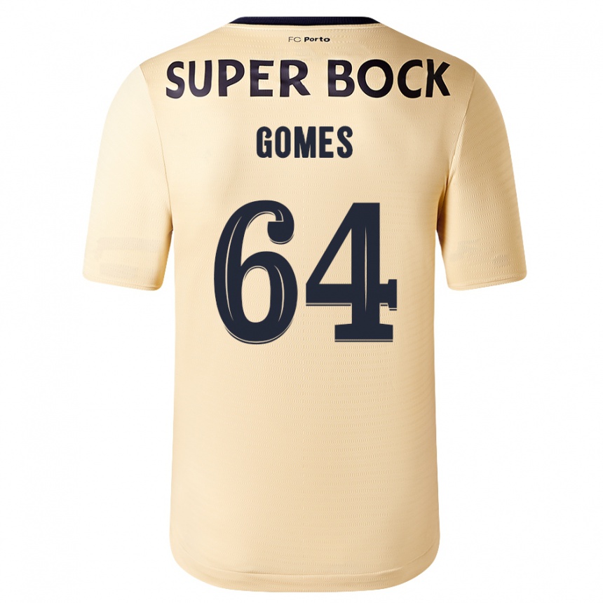 Kids Football Luís Gomes #64 Beige-Golden Away Jersey 2023/24 T-Shirt