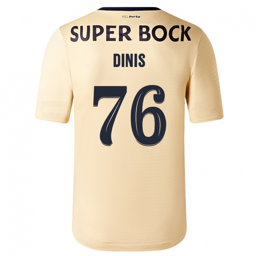 Kids Football Dinis #76 Beige-Golden Away Jersey 2023/24 T-Shirt