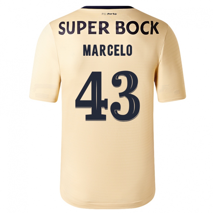 Kids Football Joao Marcelo #43 Beige-Golden Away Jersey 2023/24 T-Shirt