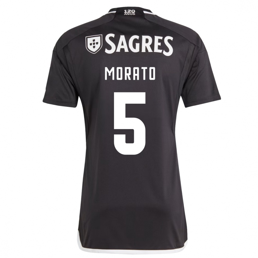 Kids Football Morato #5 Black Away Jersey 2023/24 T-Shirt