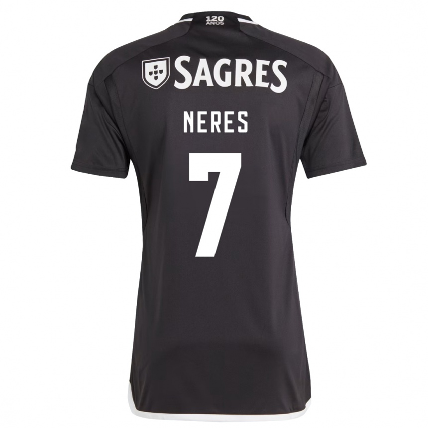 Kids Football David Neres #7 Black Away Jersey 2023/24 T-Shirt