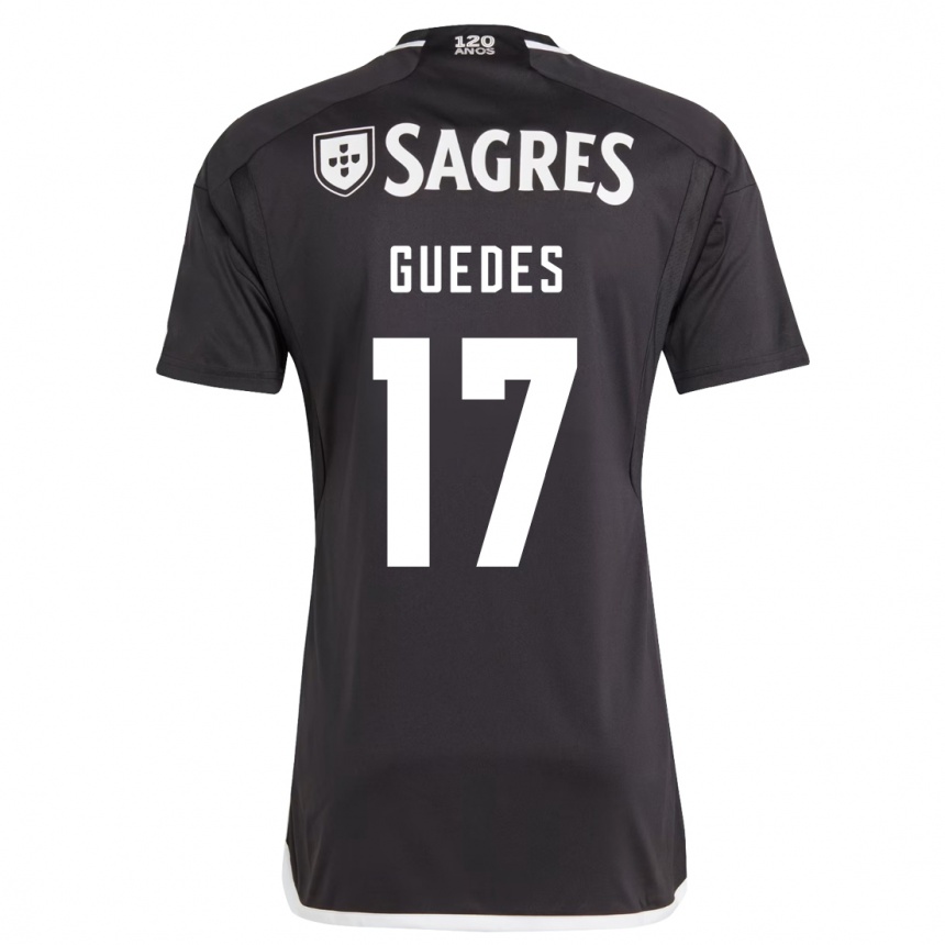 Kids Football Gonçalo Guedes #17 Black Away Jersey 2023/24 T-Shirt