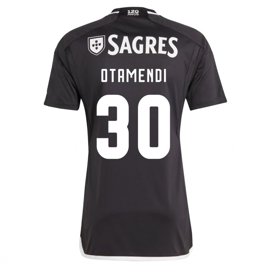 Kids Football Nicolás Otamendi #30 Black Away Jersey 2023/24 T-Shirt