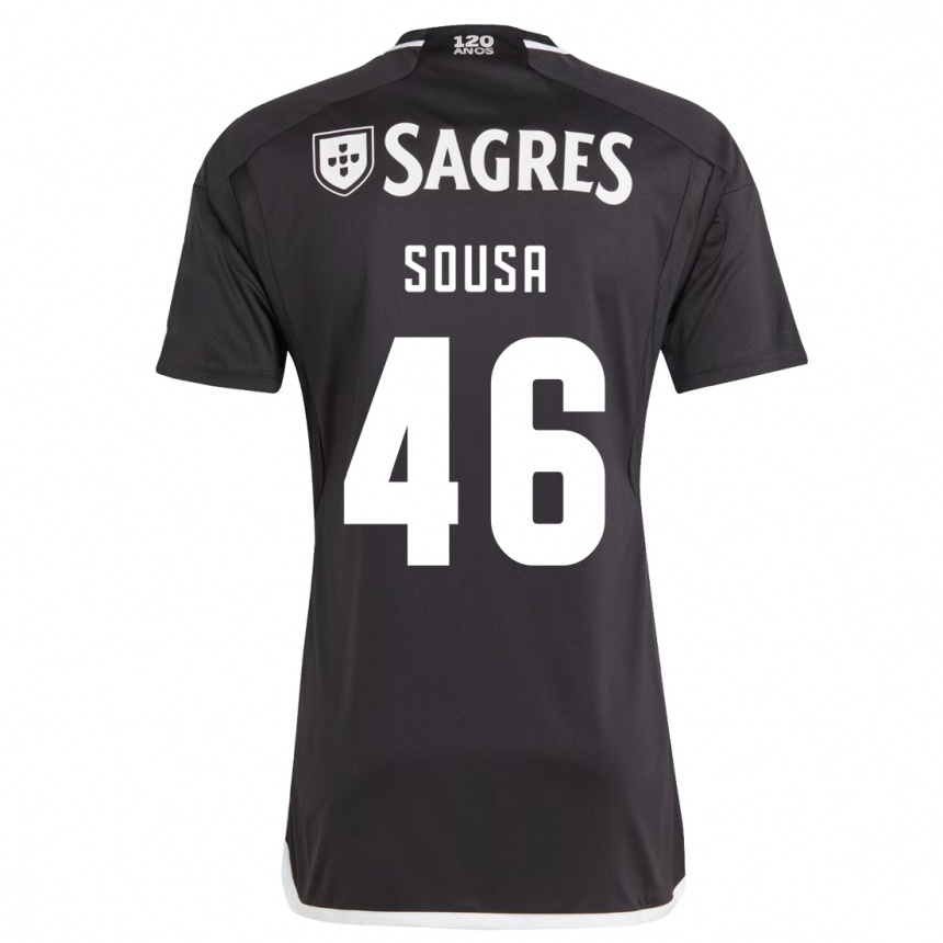 Kids Football Gerson Sousa #46 Black Away Jersey 2023/24 T-Shirt