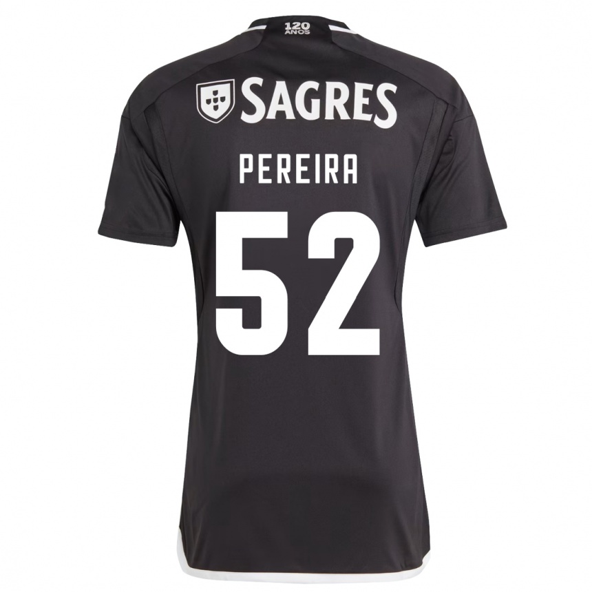 Kids Football Henrique Pereira #52 Black Away Jersey 2023/24 T-Shirt