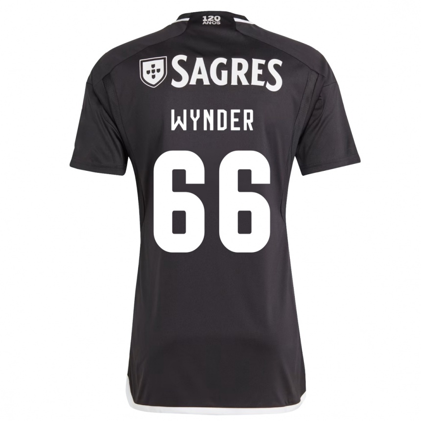 Kids Football Joshua Wynder #66 Black Away Jersey 2023/24 T-Shirt