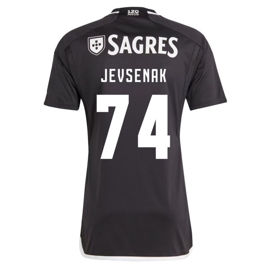 Kids Football Zan Jevsenak #74 Black Away Jersey 2023/24 T-Shirt