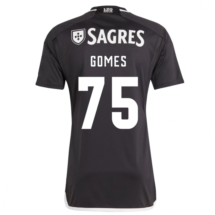 Kids Football André Gomes #75 Black Away Jersey 2023/24 T-Shirt